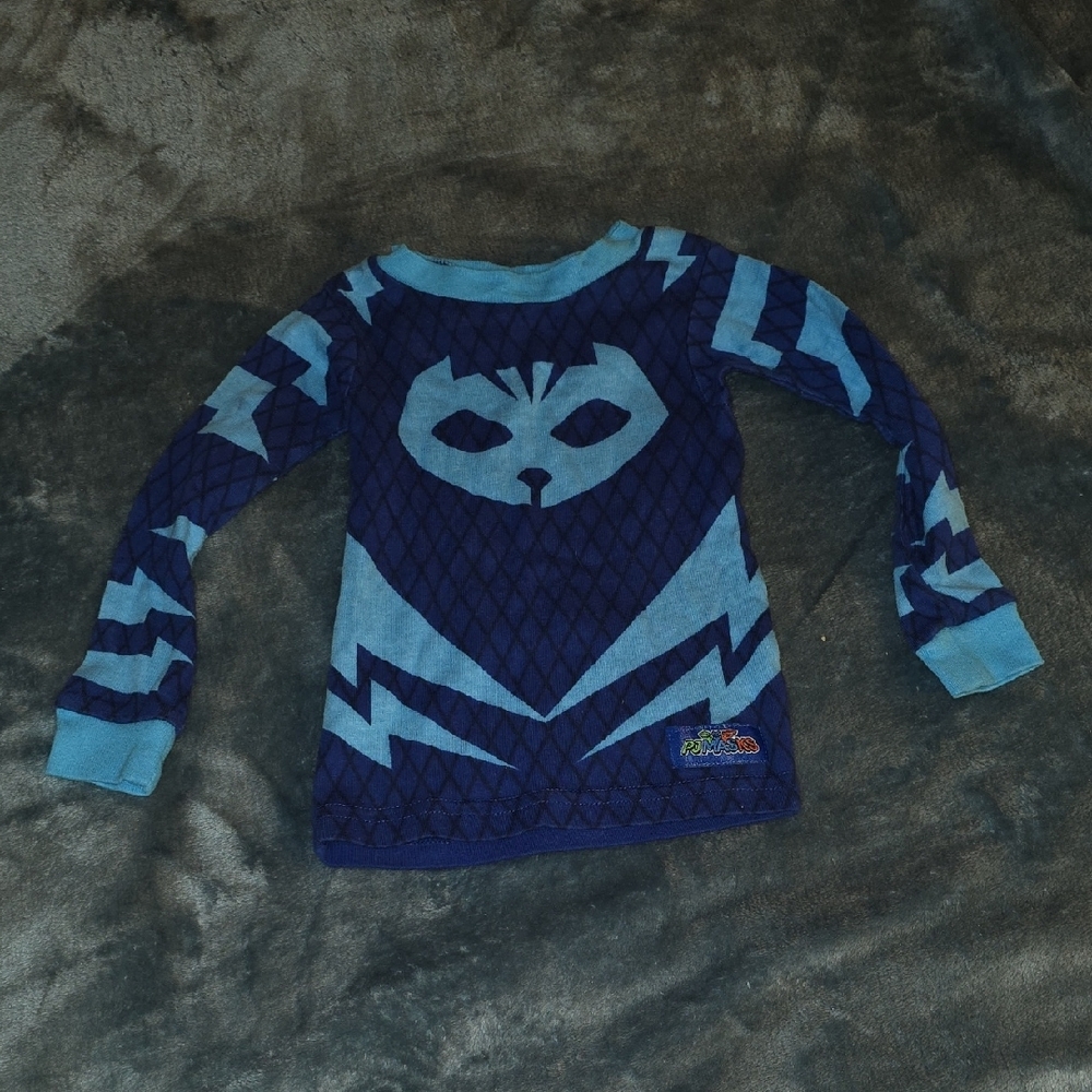 Blue Long Sleeve Tee with Owl Design